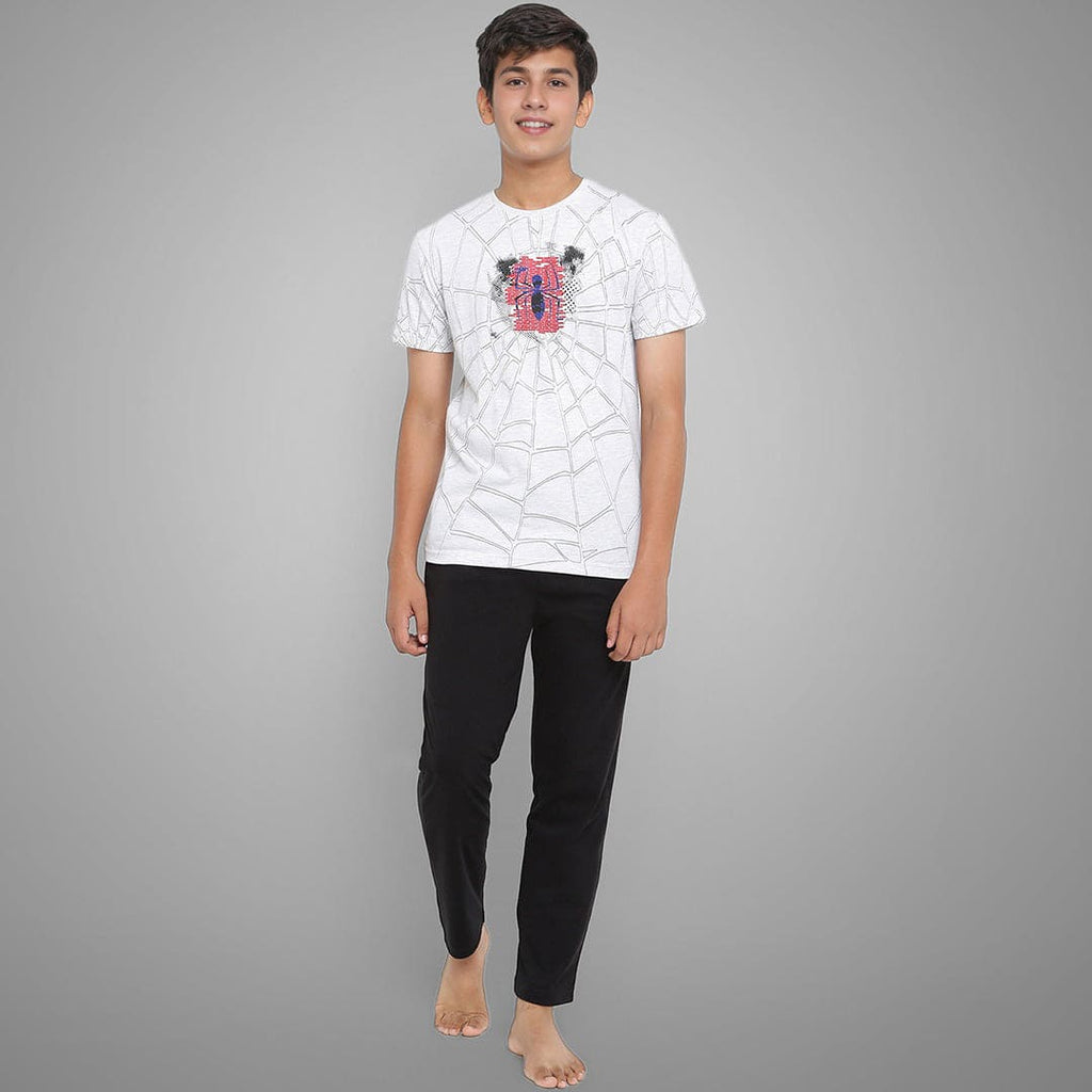 Boys Printed T-shirt With Pajama Night Suit Set