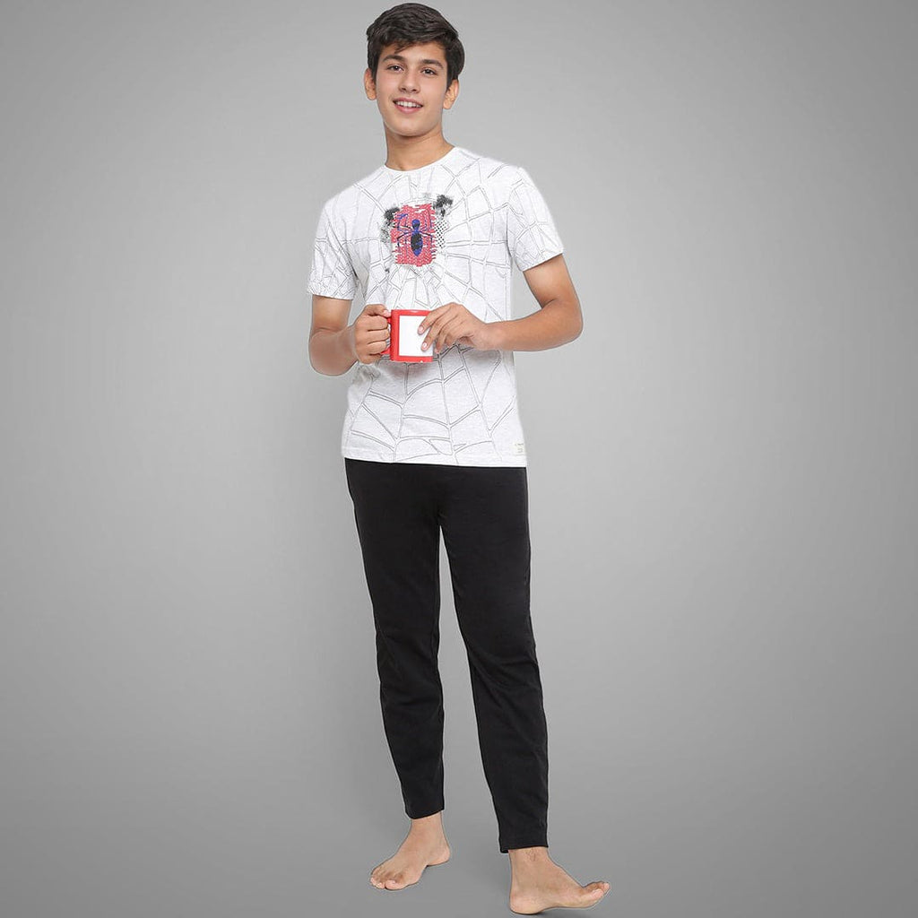 Boys Printed T-shirt With Pajama Night Suit Set