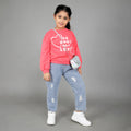Girls Sweat Shirt with Heart Print Sweatshirts & Hoodies Pink 1-2 Y 