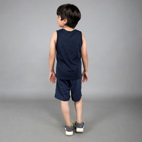 Boys Sleeveless T-shirt with Smiley Print Tshirts   