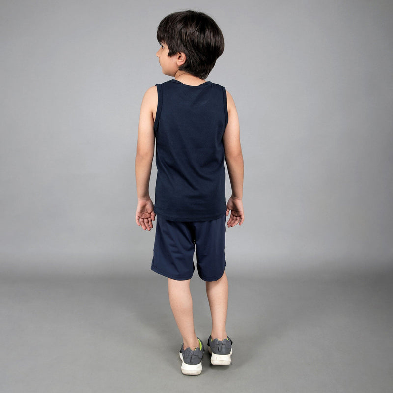Boys Sleeveless T-shirt with Smiley Print Tshirts   