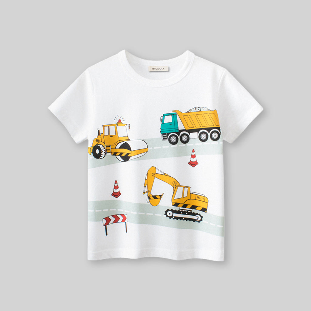 Boys Truck Print Short Sleeves T-shirt Tshirts   