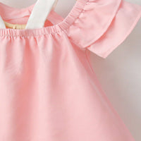 Girls Peter Pan Collar Cold Shoulder Top Tops   