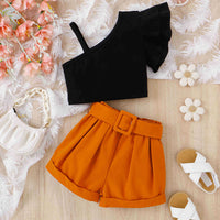 Girls One Shoulder Top With Shorts Set 2 pc. Sets