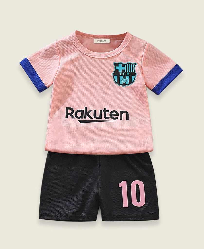 Boys Pink Knitted Football Two Piece Set