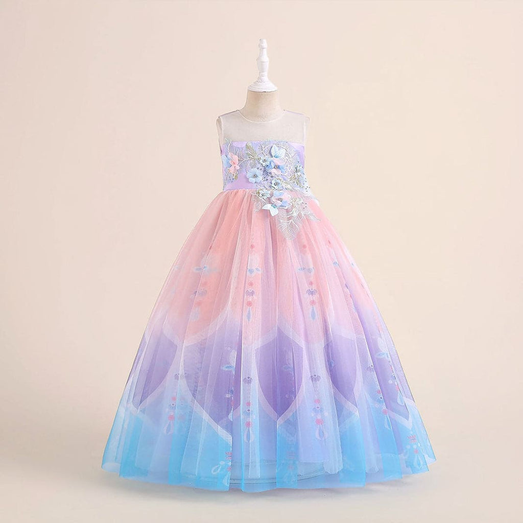 Girls Embellished Tulle Party Gown
