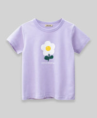 Girls Purple  Graphic Print Tshirt Tshirts   