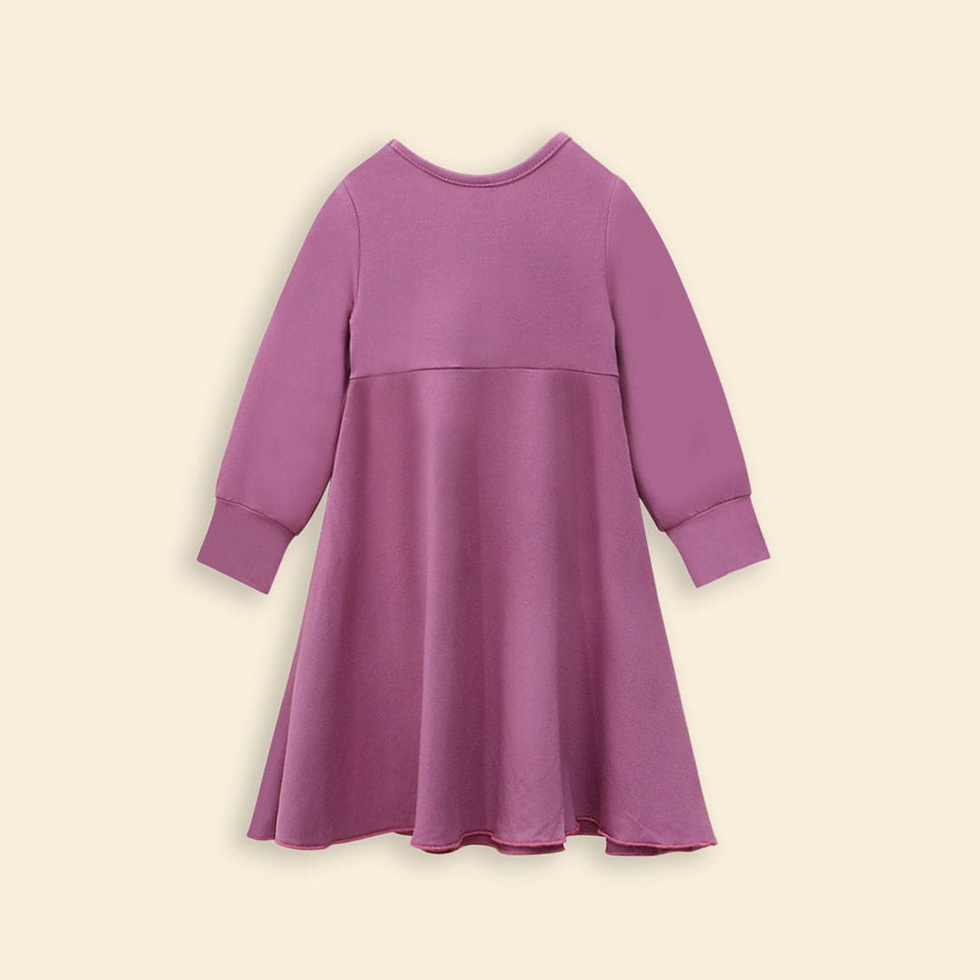 Girls Long Sleeve Colorblocked Dress With Head Scarf Casual Dresses   
