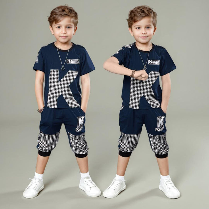 Boys Printed T-shirt with Bermudas Set Sets   