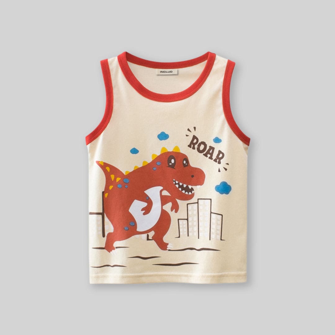 Boys Round Neck Graphic Vest Tshirts   