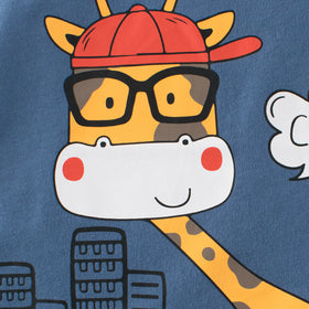 Boys Cartoon Graphic Round Neck Vest Tshirts   