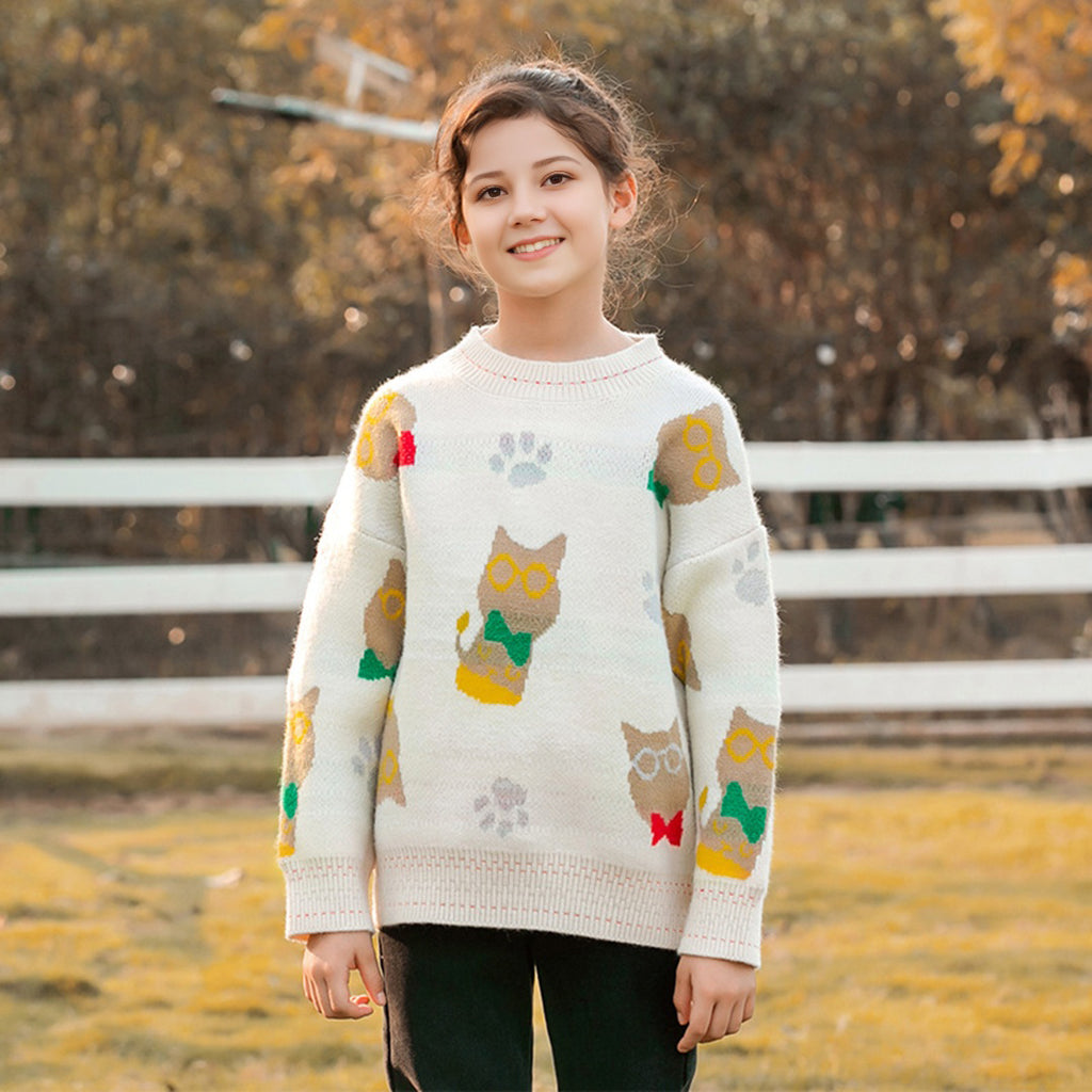 Girls Kitty Sweater