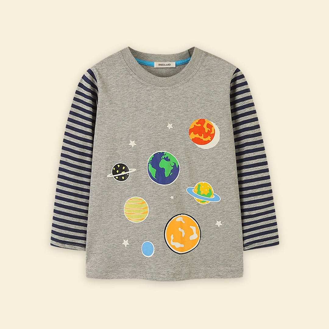Boys Space Print T-shirt Tshirts   