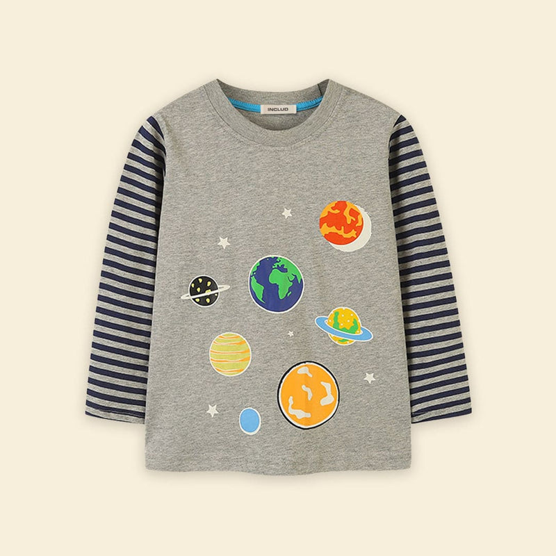 Boys Space Print T-shirt Tshirts   