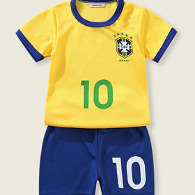 Boys Yellow Knitted Football Two Piece Set Sets Yellow 1-2 Y 