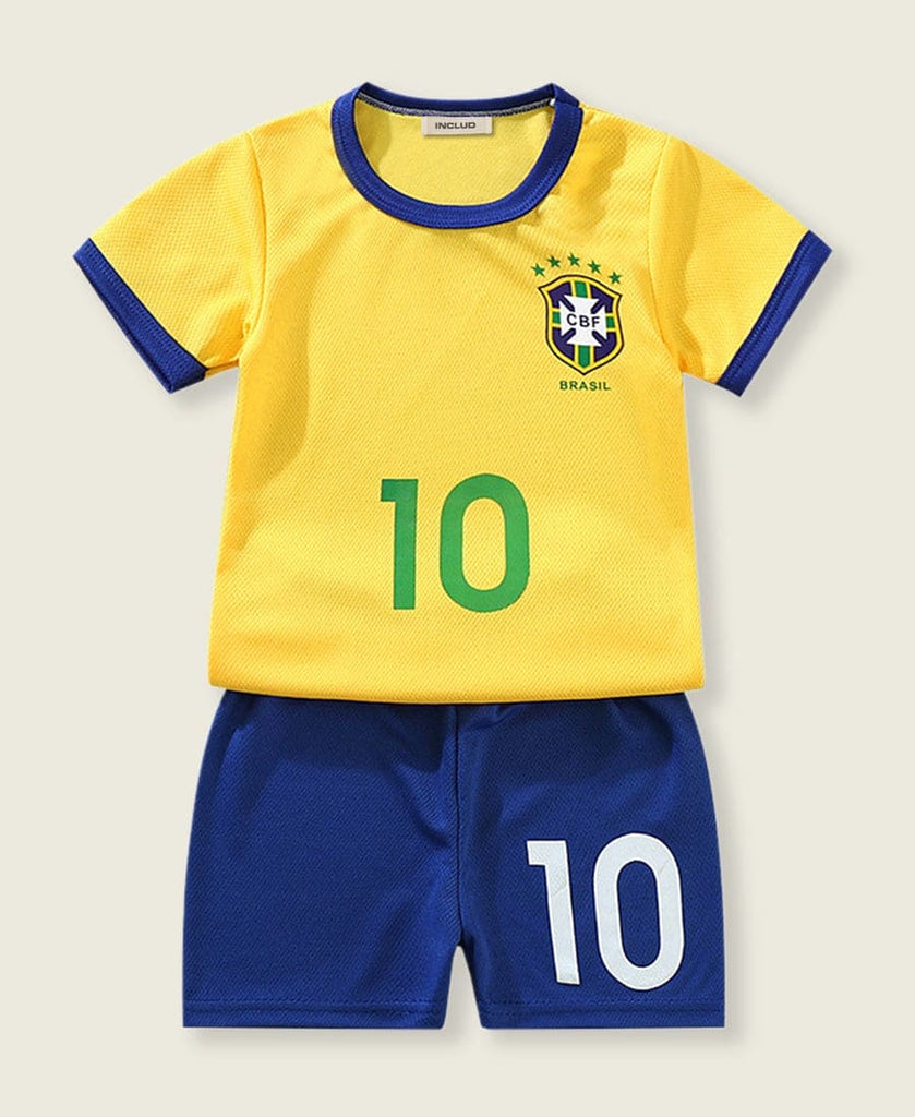 Boys Yellow Knitted Football Two Piece Set
