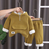 Boys Green Hooded Jacket with Sweatpants Set