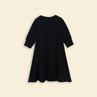 Girls Long Sleeve Colorblocked Dress With Head Scarf Casual Dresses   