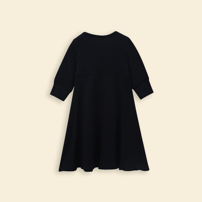 Girls Long Sleeve Colorblocked Dress With Head Scarf Casual Dresses   