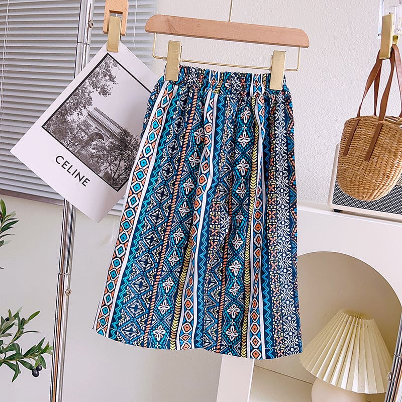Girls Sleeveless Top With Printed Pants Sets   