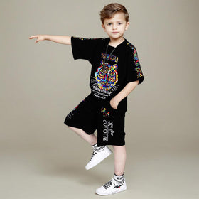 Boys Printed T-shirt with Shorts Set Sets   