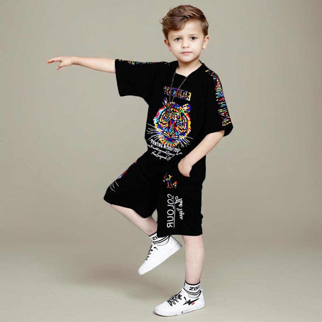 Boys Printed T-shirt with Shorts Set Sets   