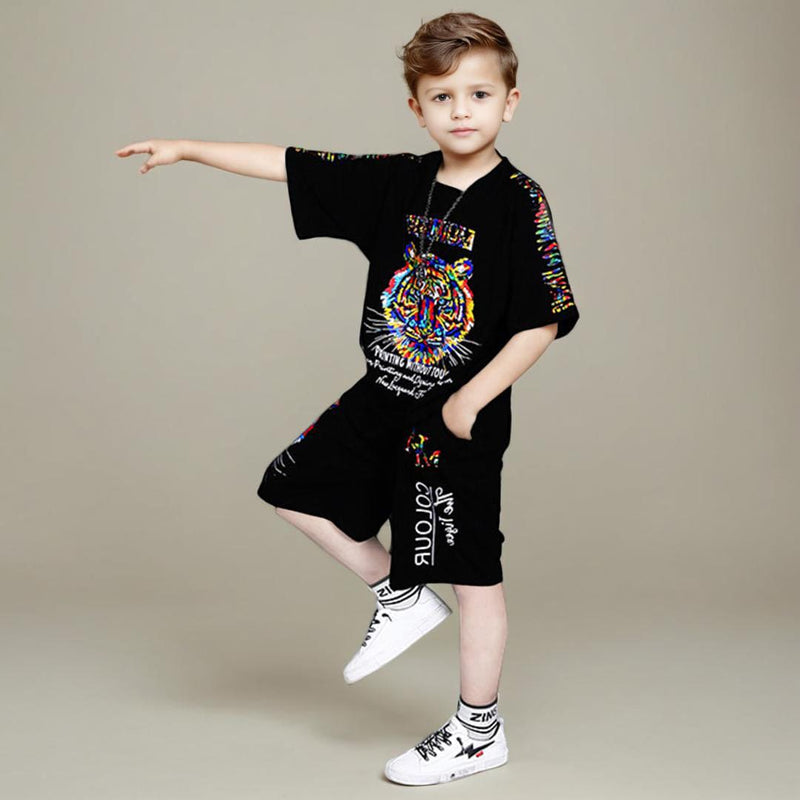 Boys Printed T-shirt with Shorts Set Sets   