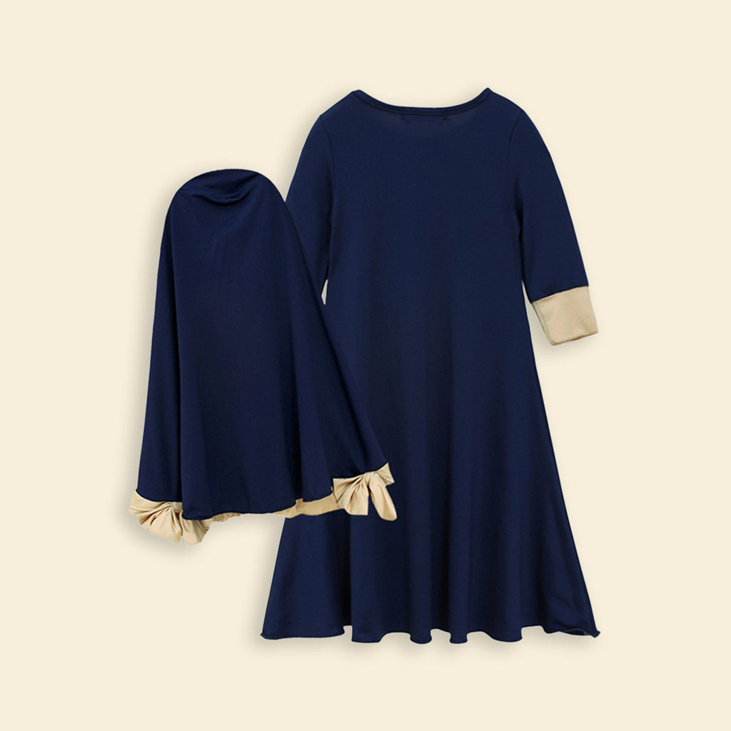 Girls Long Sleeve Dress With Head Scarf Casual Dresses   