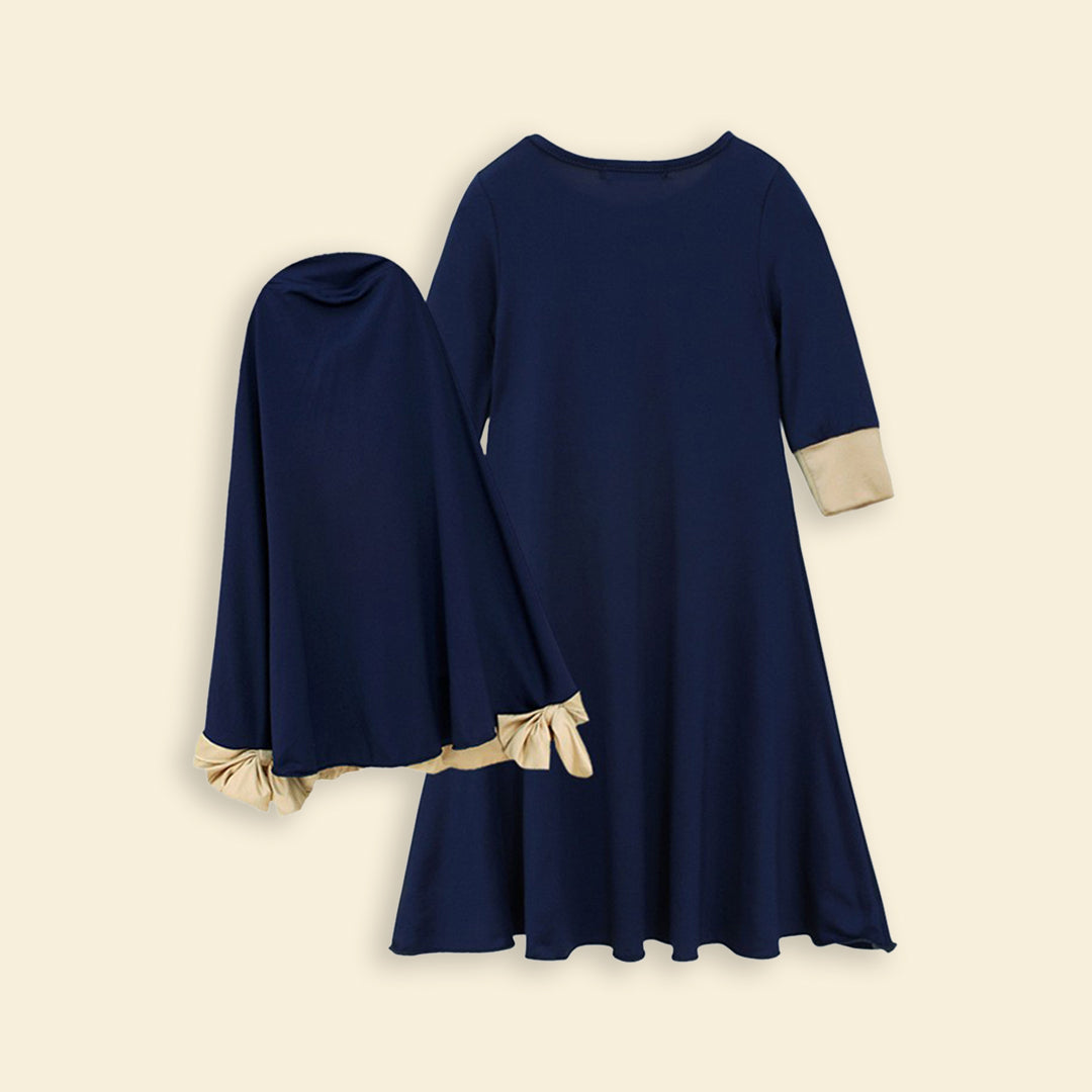 Girls Long Sleeve Dress With Head Scarf Casual Dresses   