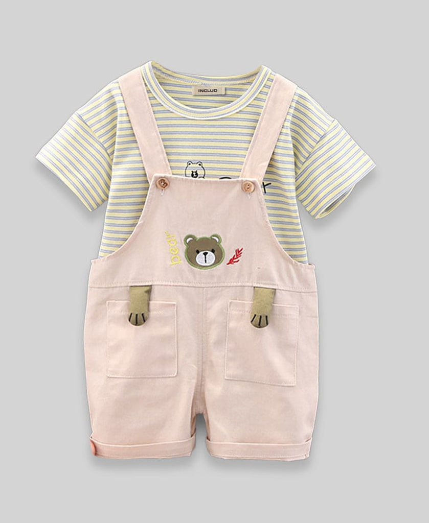 Boys T-shirt with Dungaree Set Sets Light Pink 1-2 Y 