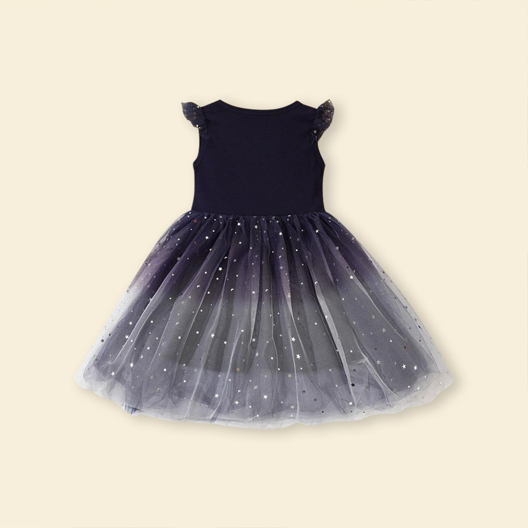 Girls Sleeveless Star Print Dress Casual Dresses   
