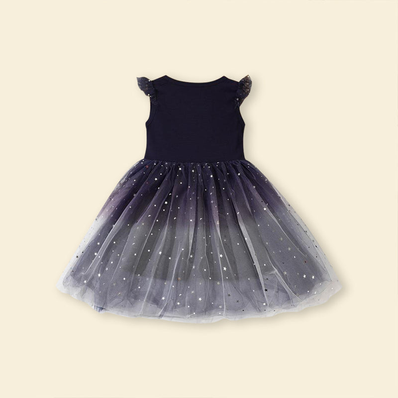 Girls Sleeveless Star Print Dress Casual Dresses   