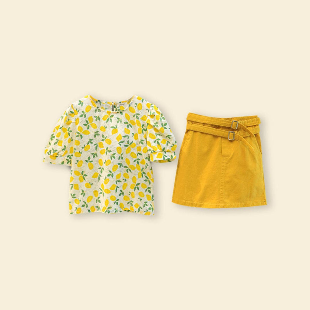 Girls Printed Top with Pencil Skirt Set Sets   