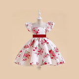 White Printed Frill Dress