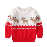 Boys Red Long Sleeve Christmas Theme Sweaters