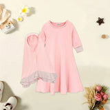 Girls Long Sleeve Dress With Head Scarf