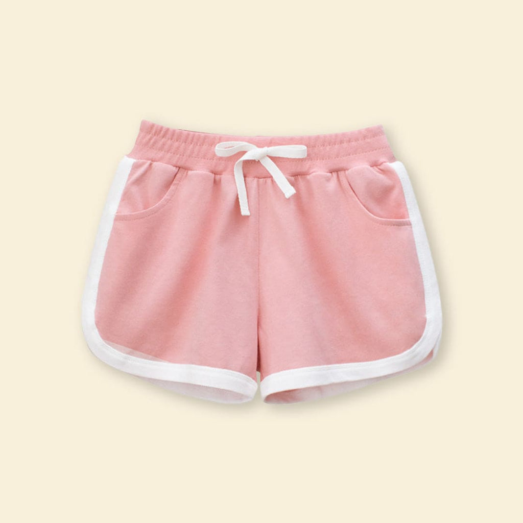 Girls Pink Solid Color Hot Shorts Shorts Pink 1-2 Y 