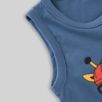 Boys Cartoon Graphic Round Neck Vest Tshirts   