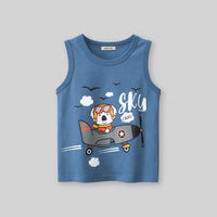 Boys Round Neck Graphic Vest Tshirts   