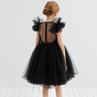 Girls Solid Tulle Party Dress Party Dresses   