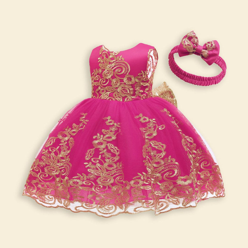 Girls Sleeveless Embroidered Party Dress