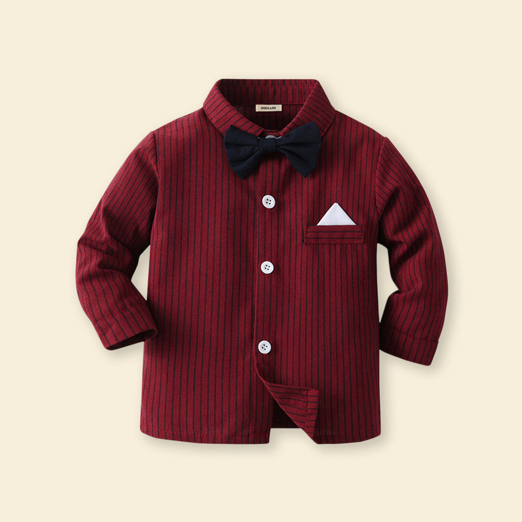 Boys Striped Shirt with Suspender Trousers Set 2 pc. Sets   