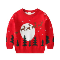 Boys Red Dear Print Christmas Theme Sweaters Sweaters & Cardigans Style 1 2-3 Y 