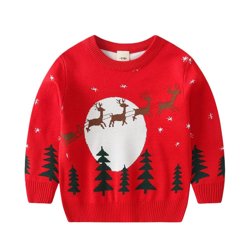 Boys Red Dear Print Christmas Theme Sweaters Sweaters & Cardigans Style 1 2-3 Y 