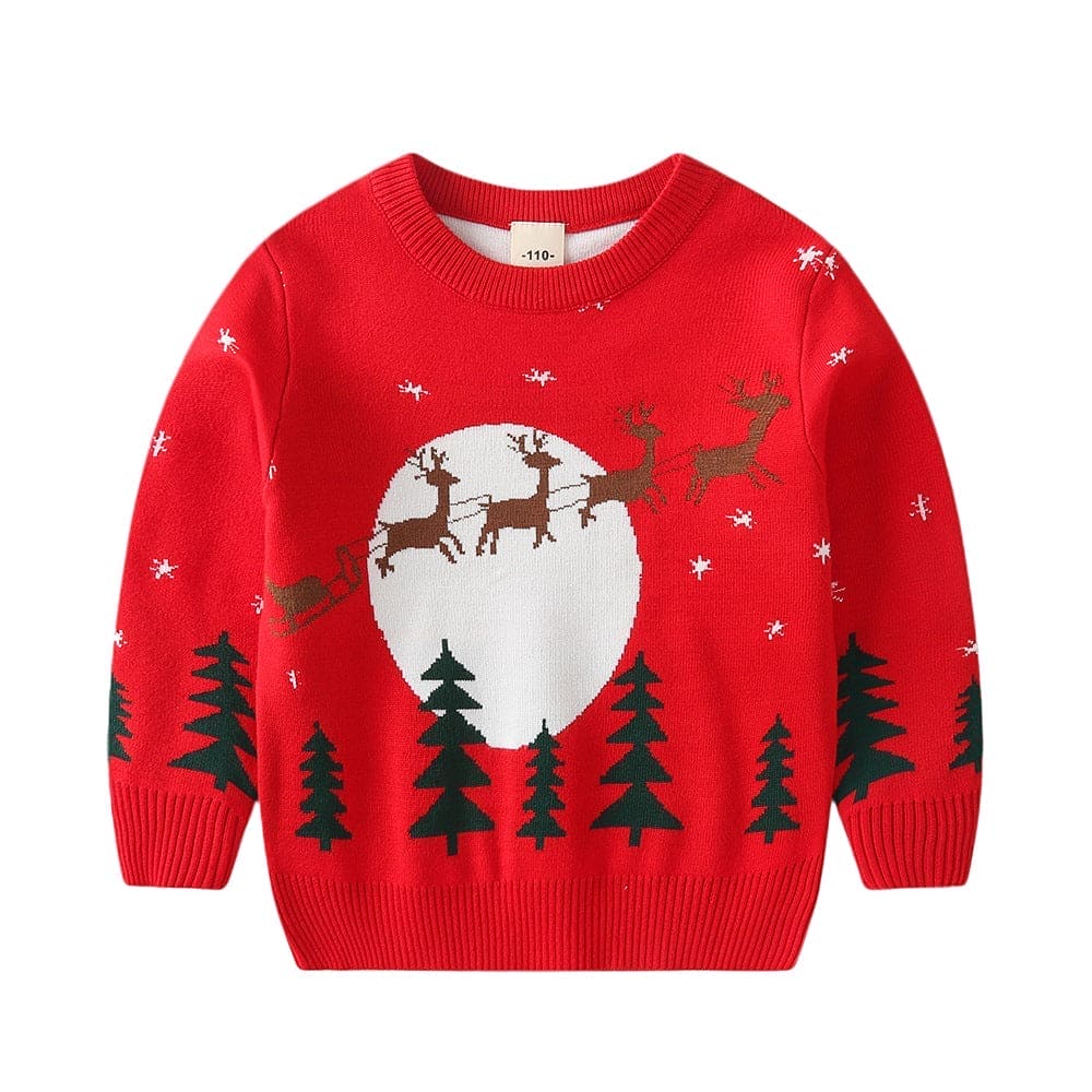 Boys Red Dear Print Christmas Theme Sweaters Sweaters & Cardigans Style 1 2-3 Y 