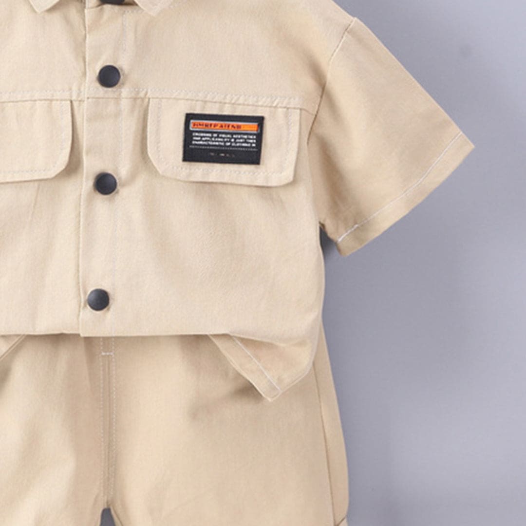 Boys Double Flap Shirt With Shorts Sets   