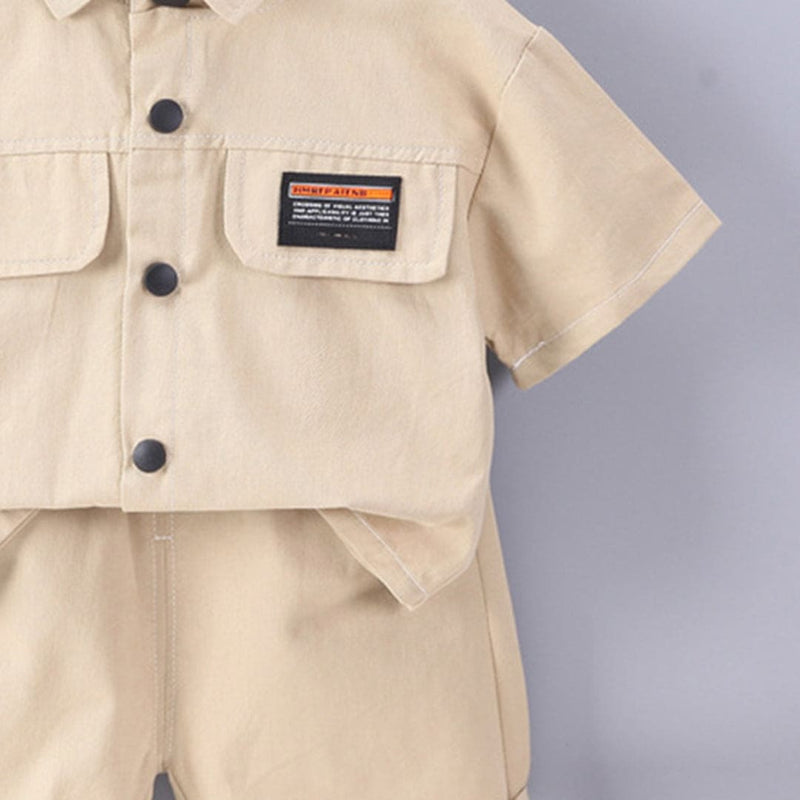 Boys Double Flap Shirt With Shorts Sets   