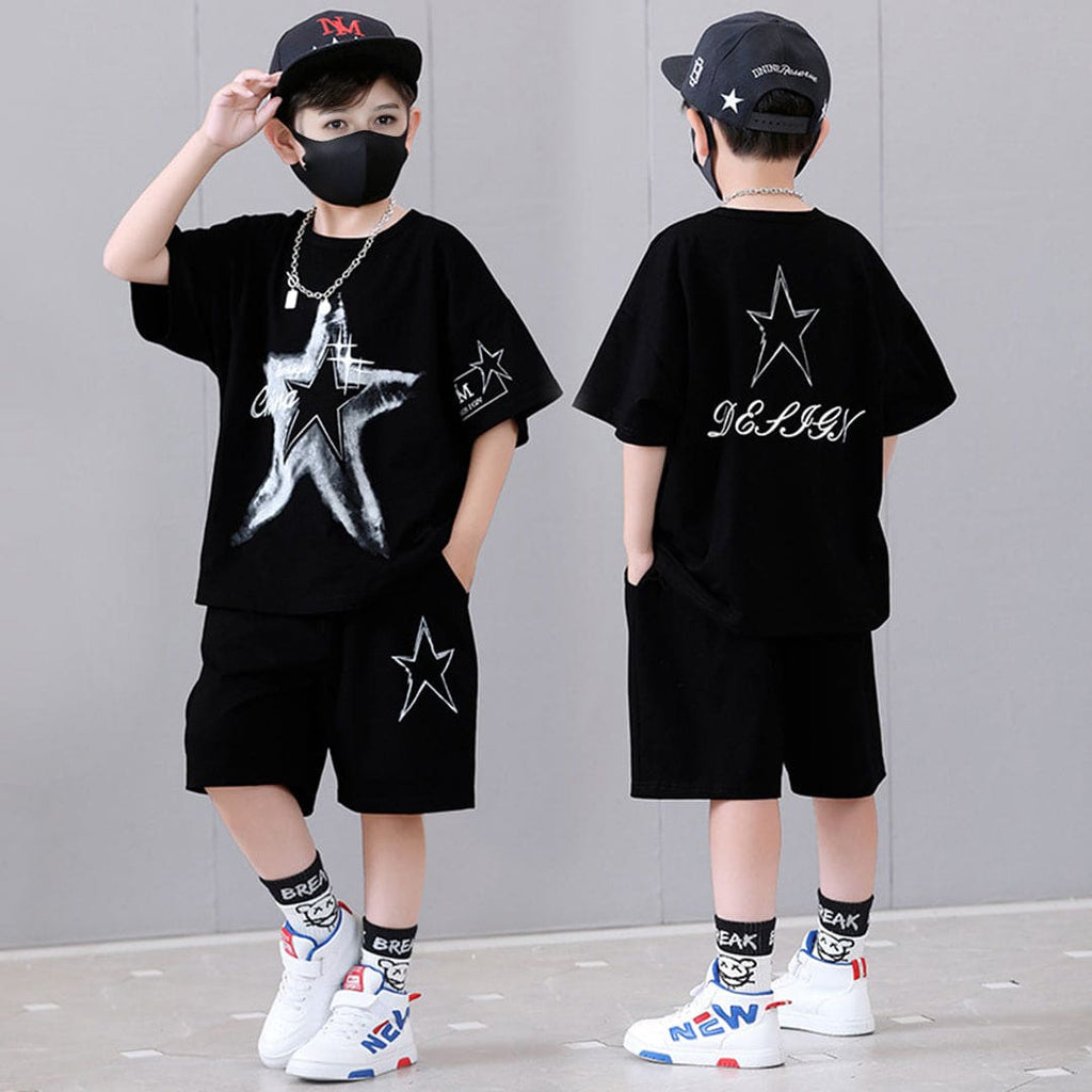 Boys Printed T-shirt with Shorts Set