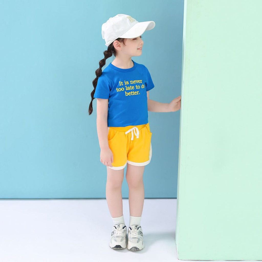 Girls Yellow Solid Color Hot Shorts Shorts Yellow 1-2 Y 