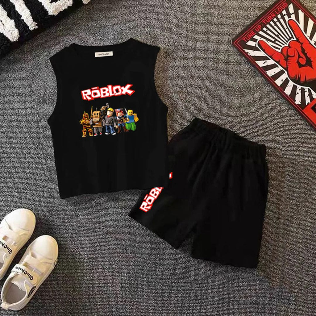 Boys Roblox Graphic Vest With Elasticated Shorts